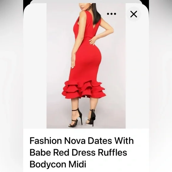 Fashion Nova Scarlet Ruffle Midi Dress! - Picture 4 of 6